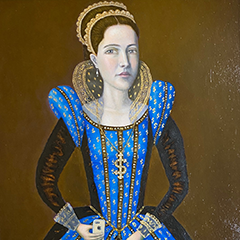 Princess with dollar-sign cross.